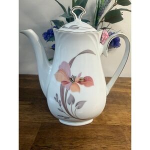 Winterling Marktleuthen Bavaria Coffee Pot MCM Porcelain Floral Teapot Germany